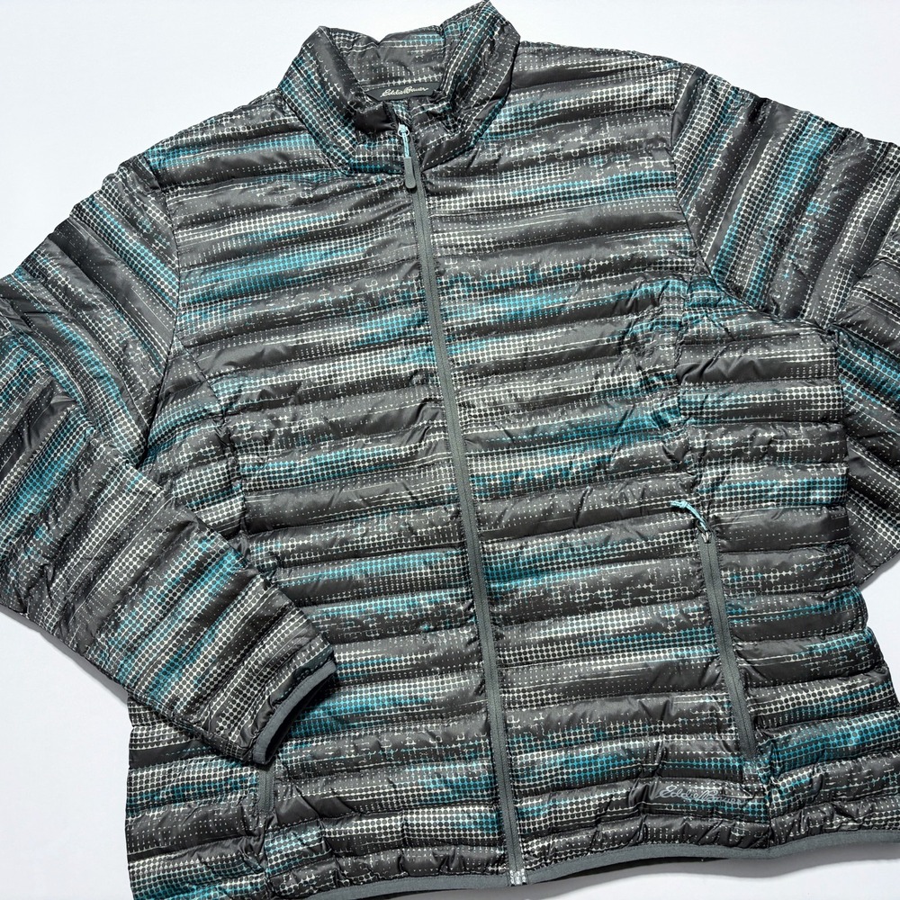 Eddie Bauer Down Puffer Jacket EB700 Quilted Full Zip Coat AOP Mens (M~L?) READ